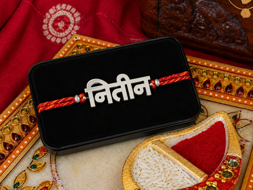 Customised Name Rakhi – 925 Sterling Silver